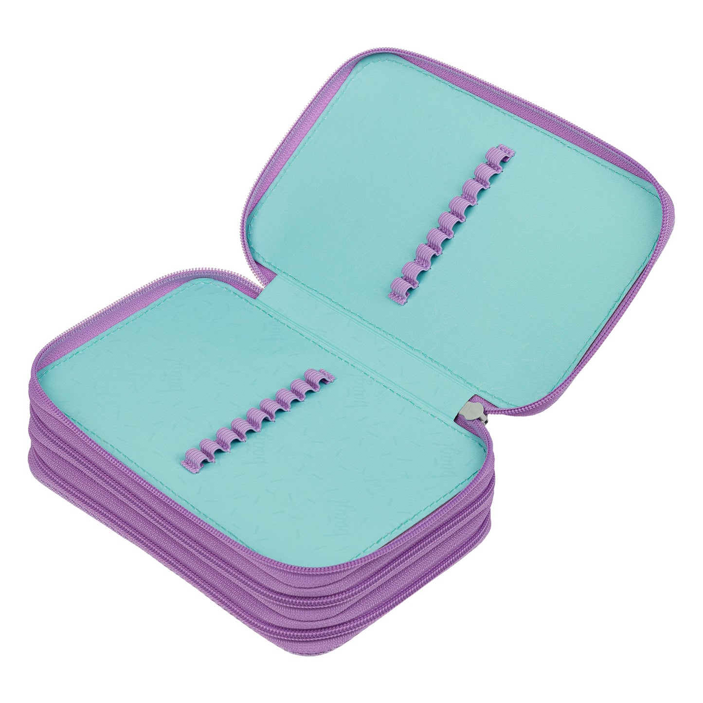 Školní penál třípatrový s náplní Lavender