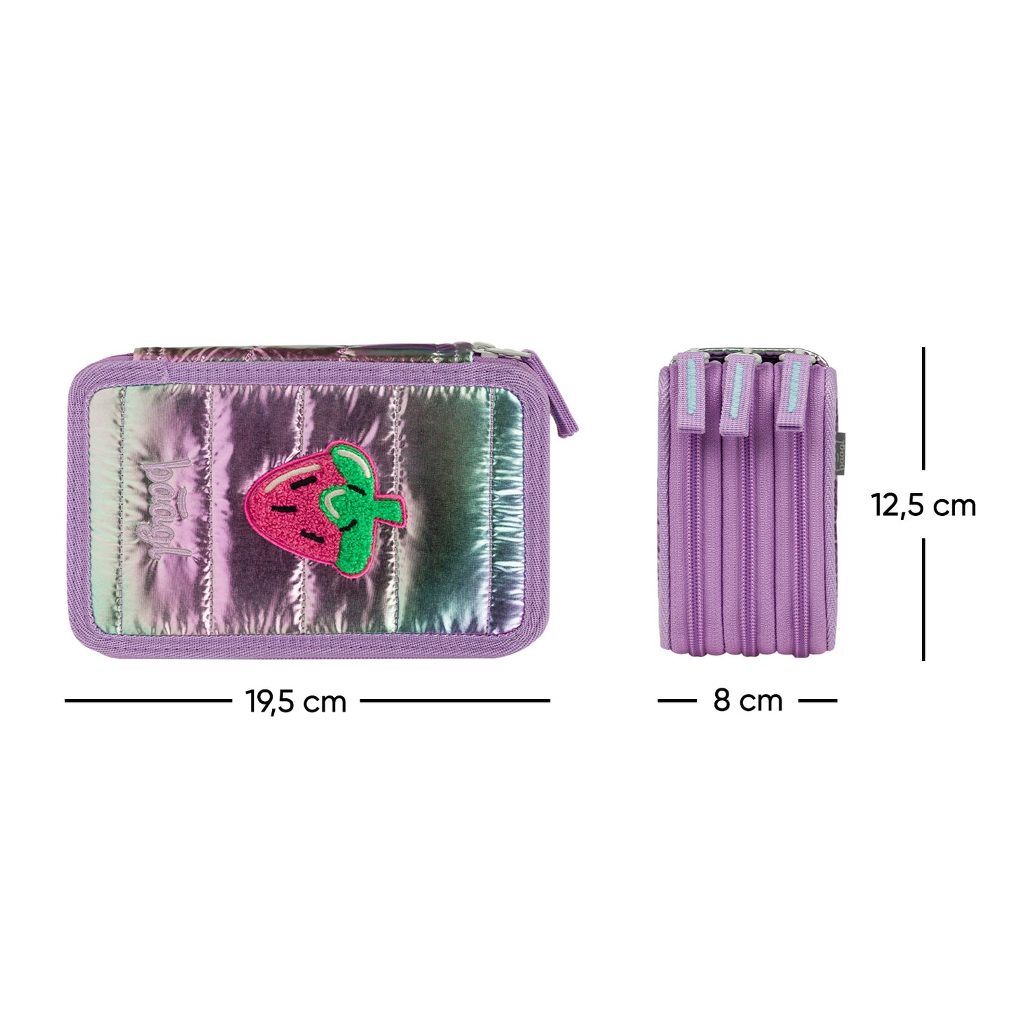 Školní penál třípatrový s náplní Lavender