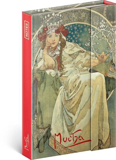 Notes Alfons Mucha – Princezna, linkovaný, 11 × 16 cm