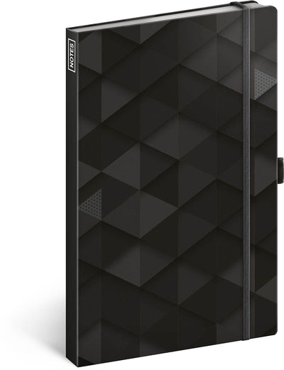 Notes Černý, linkovaný, 13 × 21 cm