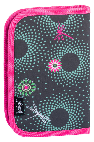 Školní penál jednopatrový  Květiny