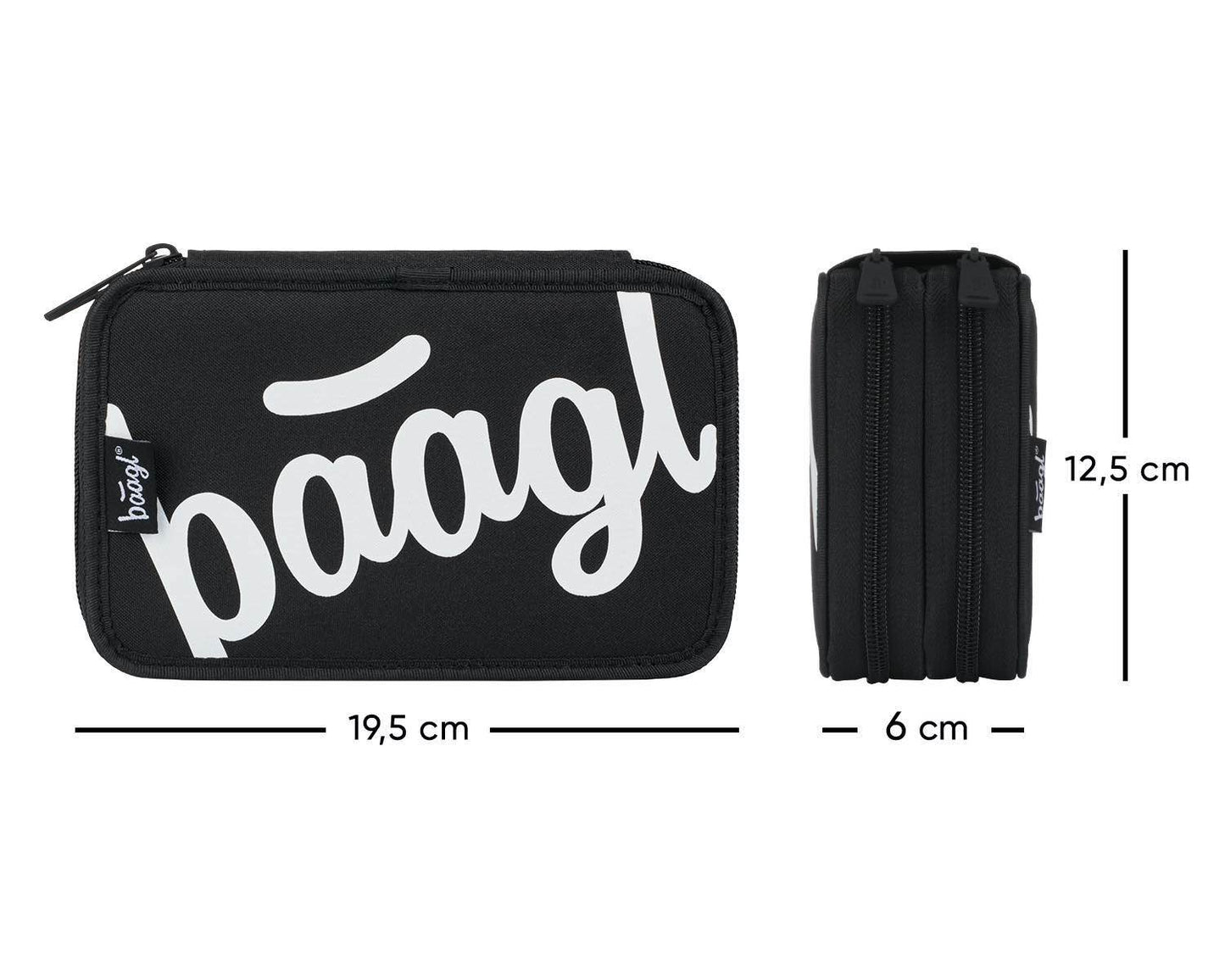 Školní penál dvoupatrový Logo černý