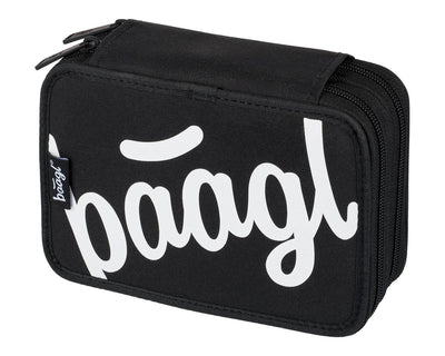 Školní penál dvoupatrový Logo černý