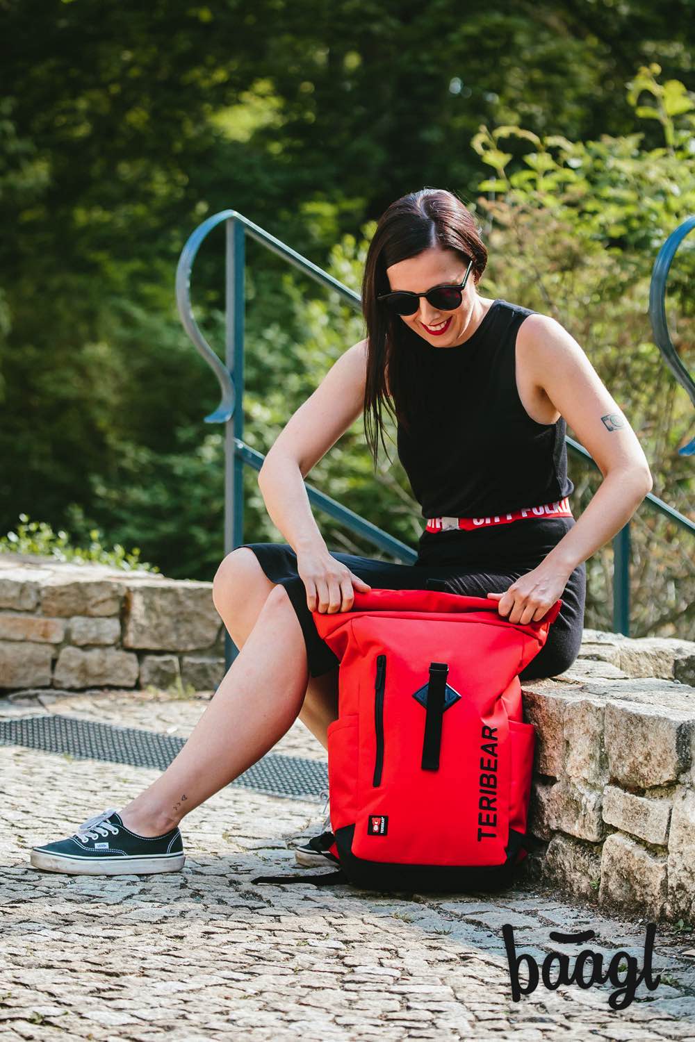 Zavinovací batoh TERIBEAR červený