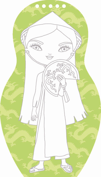 Oblékáme vietnamské panenky NGOC – Omalovánky