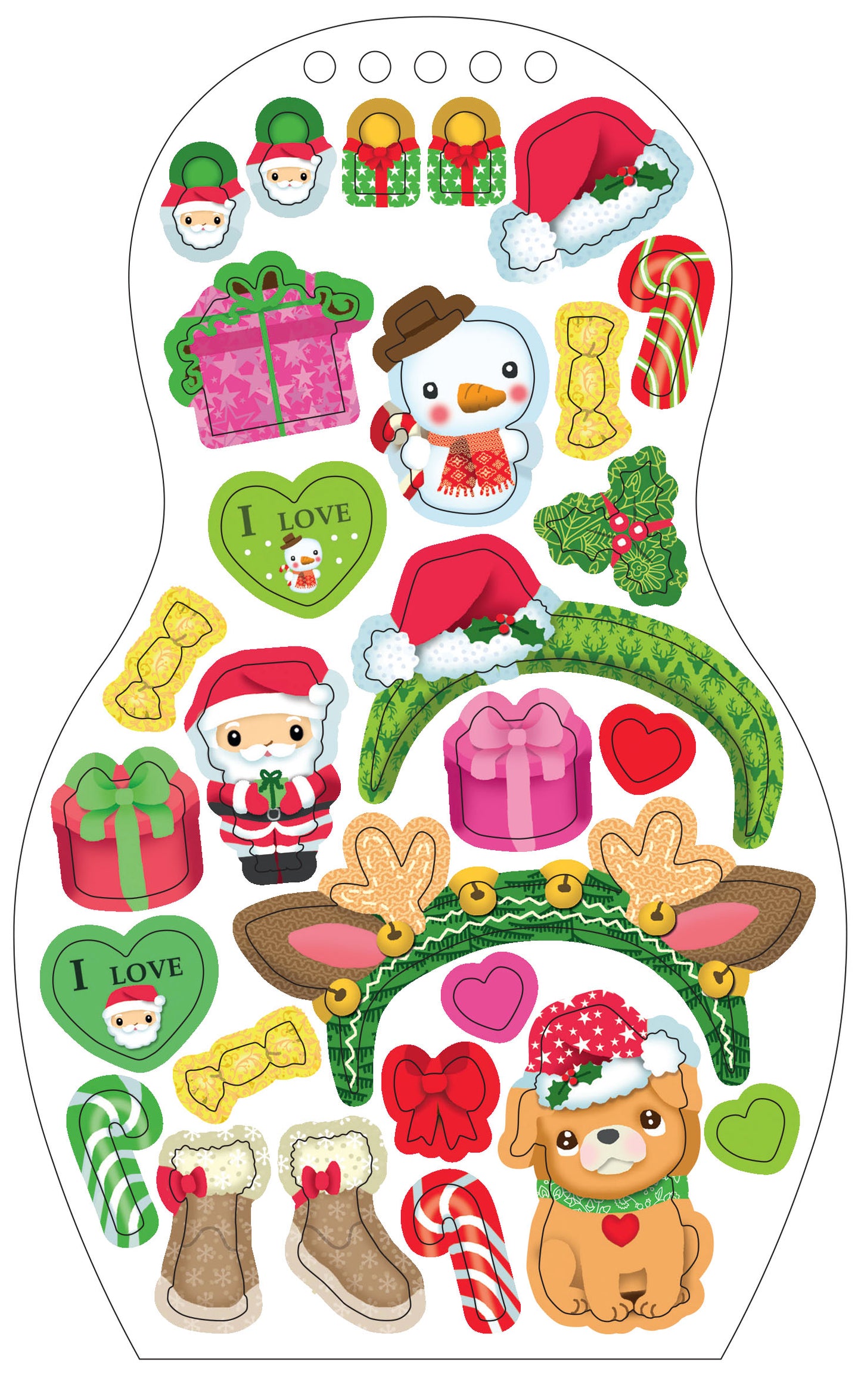 Oblékáme panenky VÁNOCE – Omalovánky