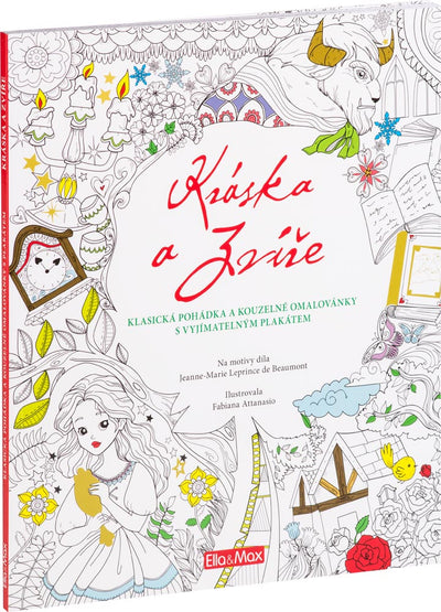 Kráska a zvíře, klasická pohádka a kouzelné omalovánky