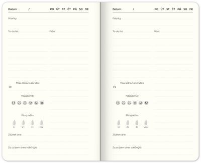 Nedatovaný plánovač Note to self, 5 minut denně, 13 × 21 cm
