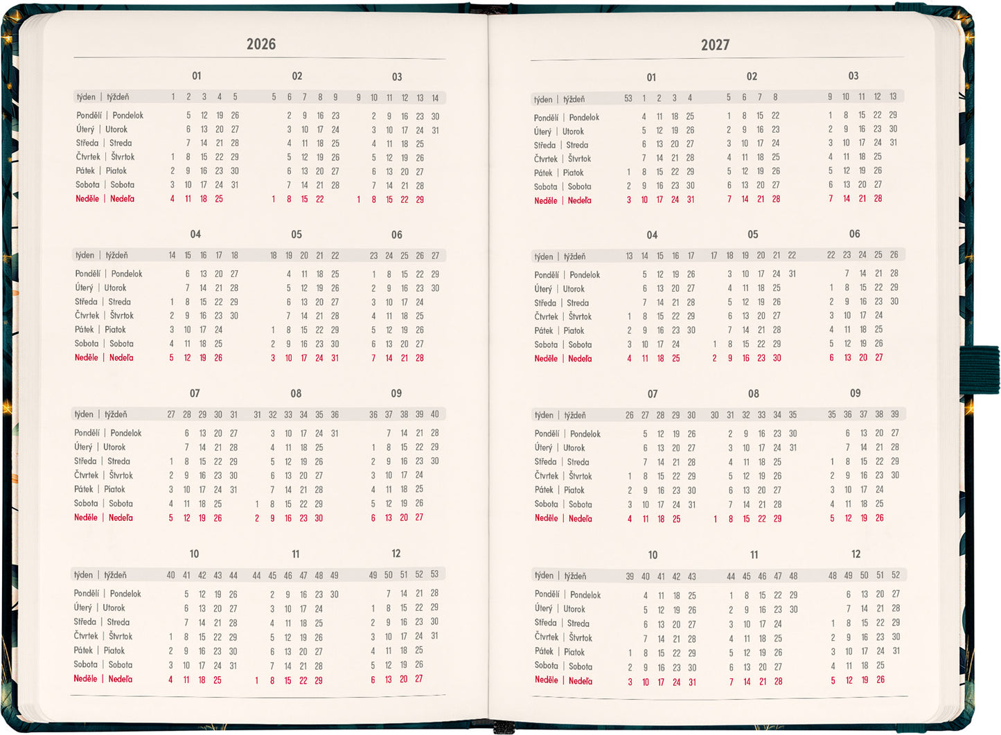 Planbook diář/notes Liška 2026, 13 x 21 cm