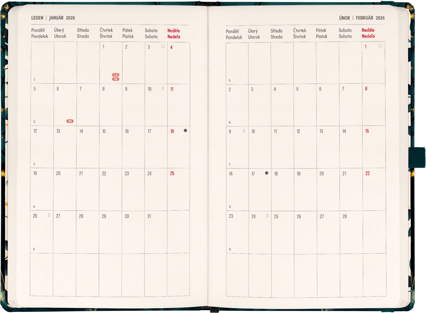 Planbook diář/notes Liška 2026, 13 x 21 cm