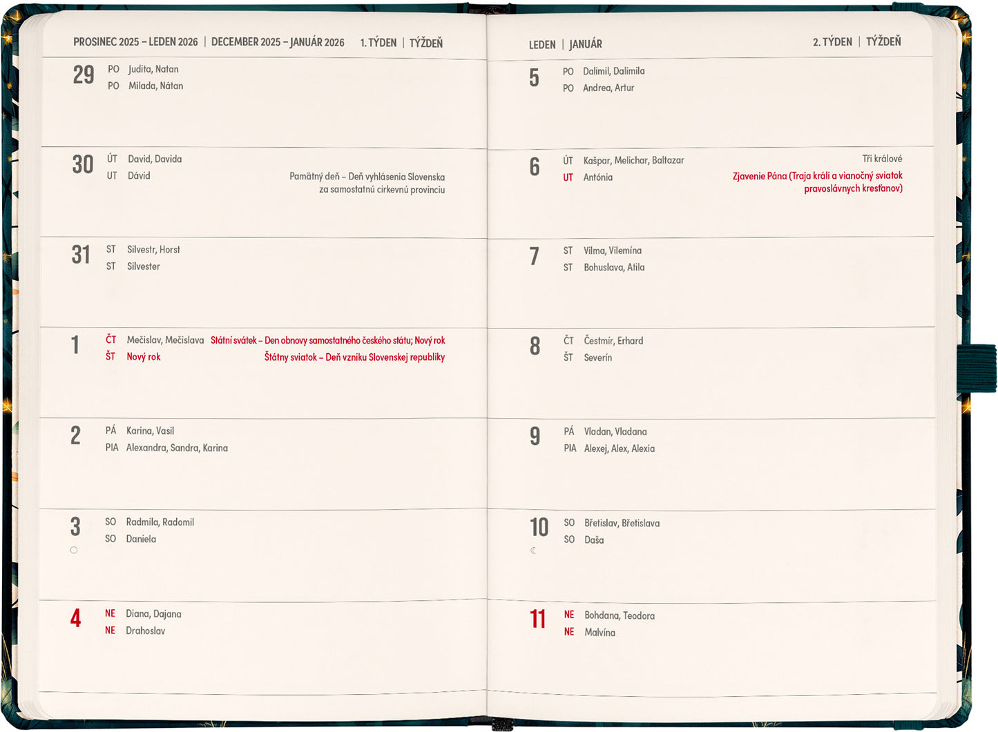 Planbook diář/notes Liška 2026, 13 x 21 cm