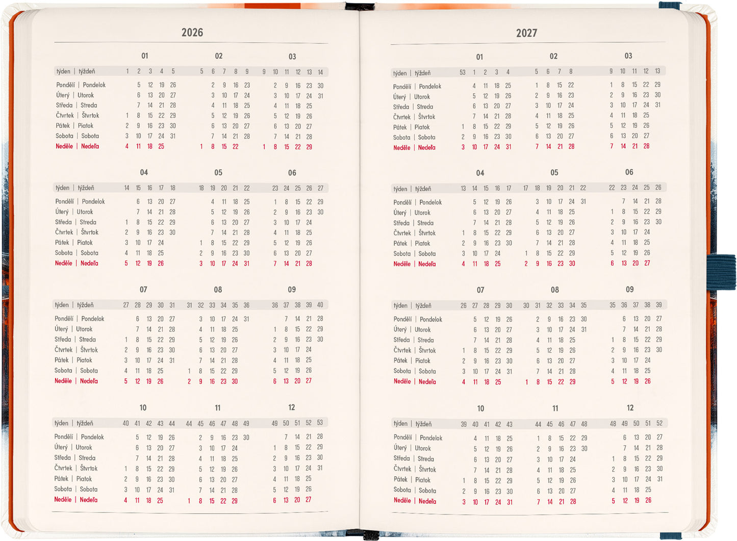 Planbook diář/notes Japonsko 2026, 13 x 21 cm