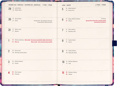 Planbook diář/notes Kytice 2026, 13 x 21 cm