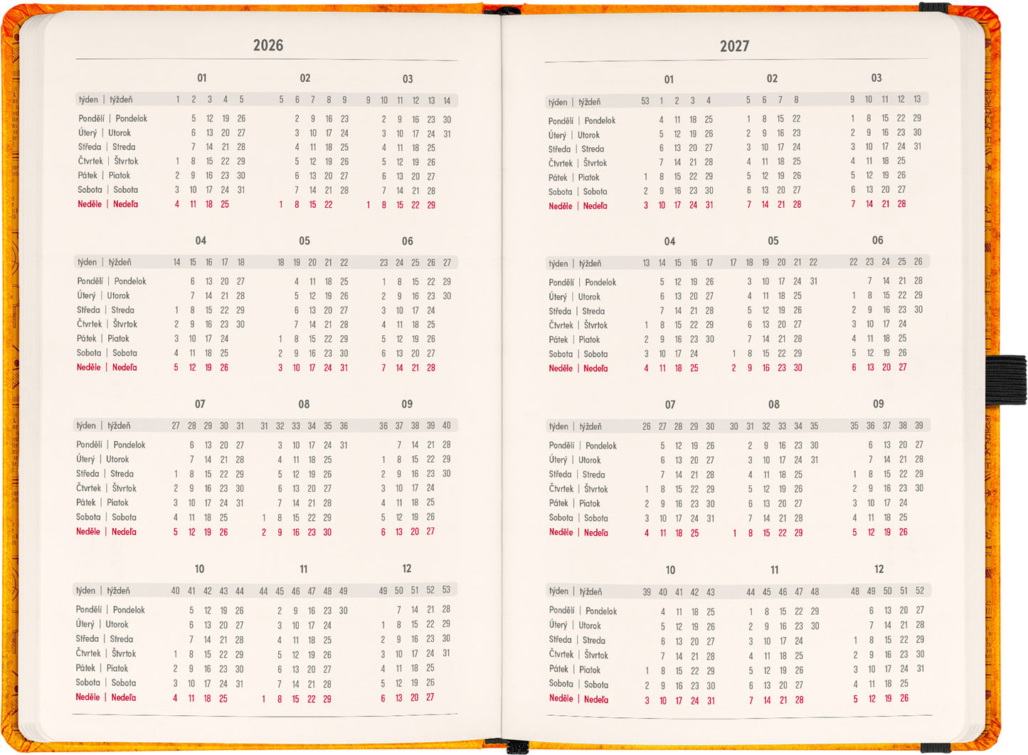 Planbook diář/notes Harry Potter – Bradavice 2026, 13 x 21 cm