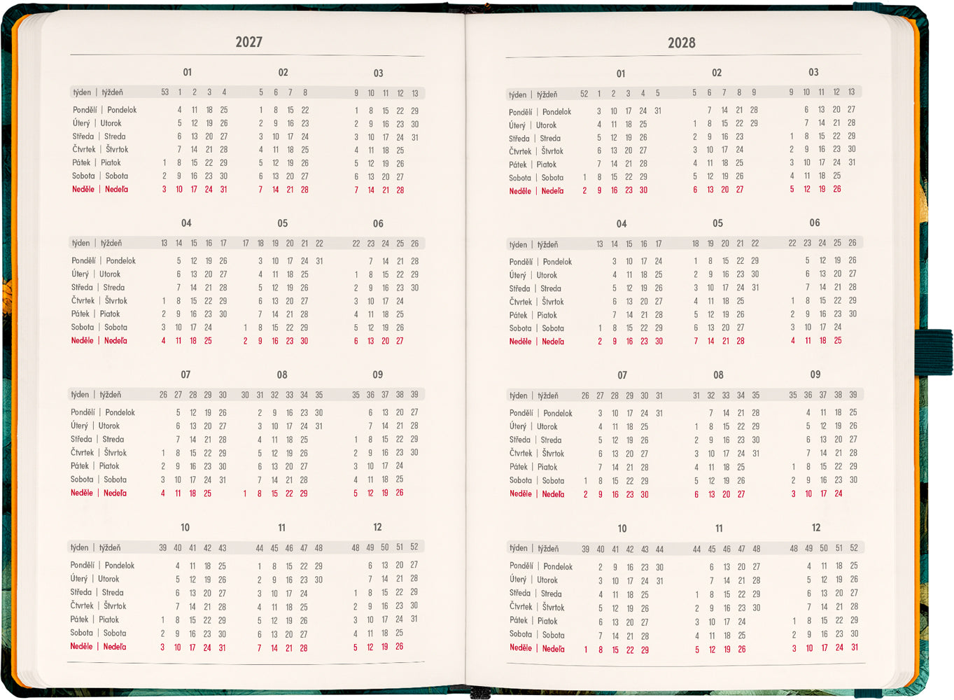 Planbook diář/notes Kočka 2027, 13 x 21 cm