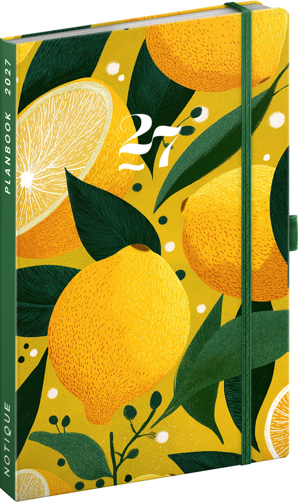 Planbook diář/notes Citróny 2027, 13 x 21 cm
