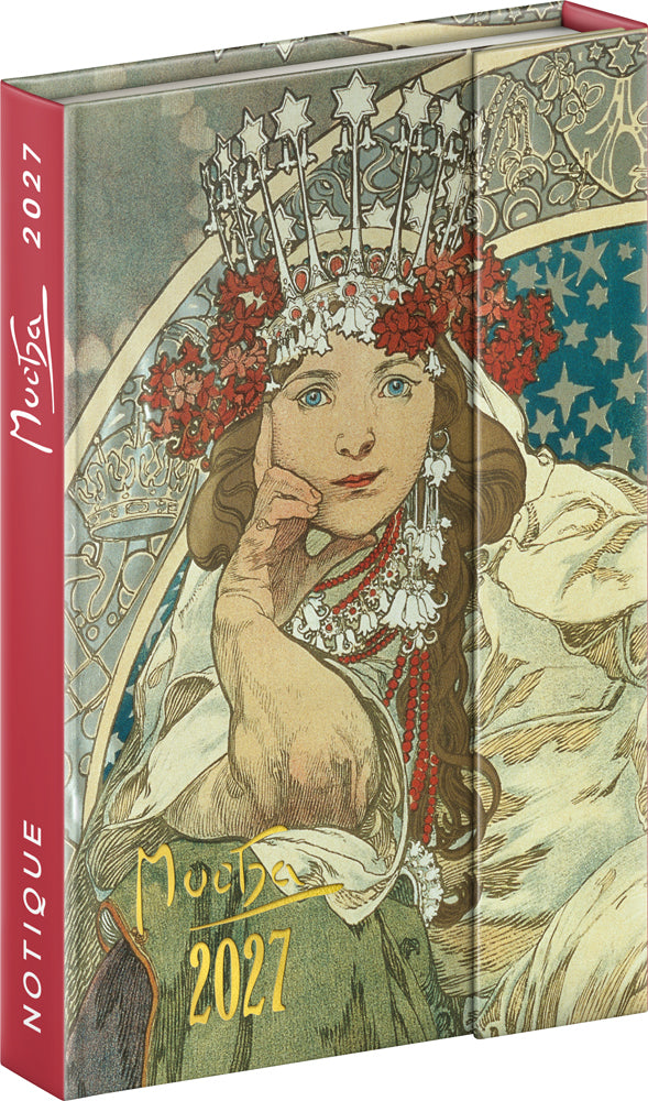 Týdenní magnetický diář Alfons Mucha 2027, 11 x 16 cm