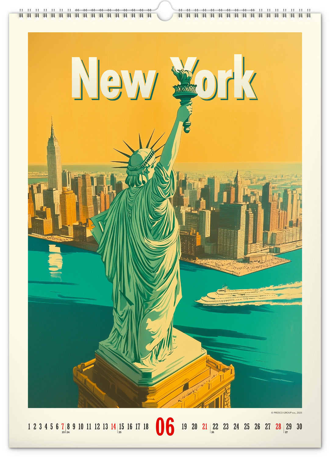 Nástěnný kalendář Vintage plakáty – světová města 2026, 33 x 46 cm