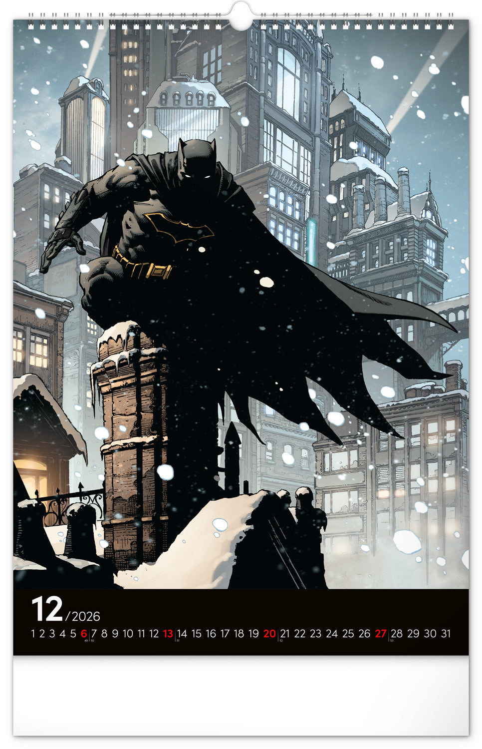 Nástěnný kalendář Batman Dark 2026, 33 x 46 cm