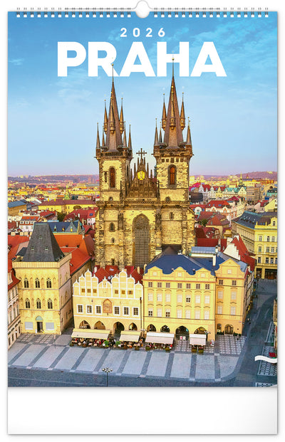 Nástěnný kalendář Praha 2026, 33 x 46 cm