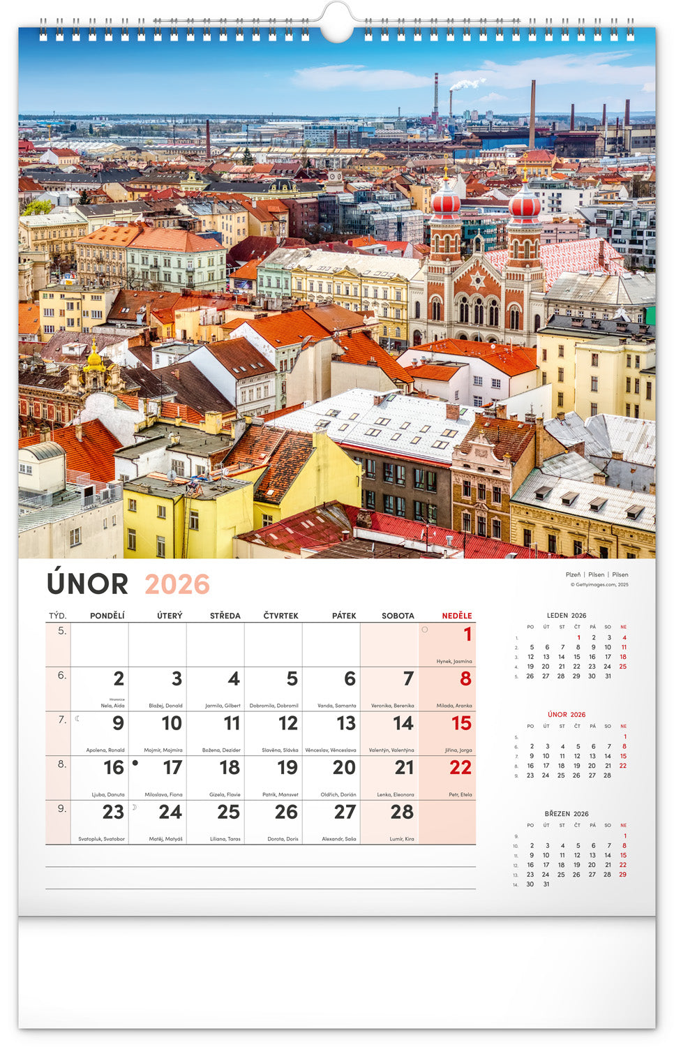 Nástěnný kalendář Má vlast 2026, 33 x 46 cm