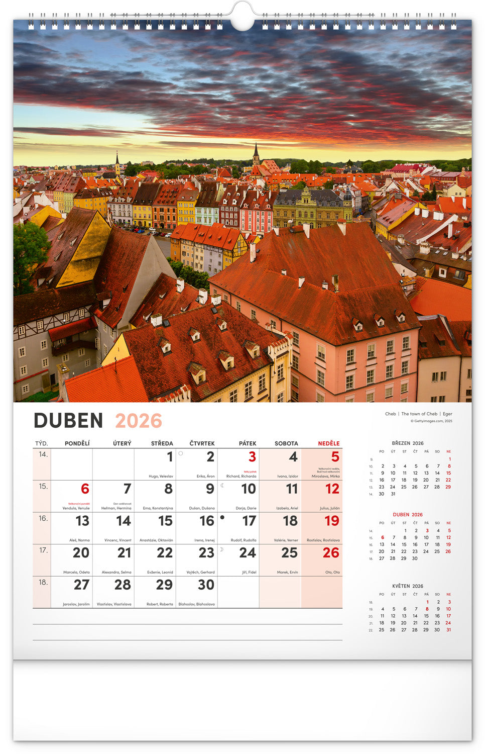 Nástěnný kalendář Má vlast 2026, 33 x 46 cm