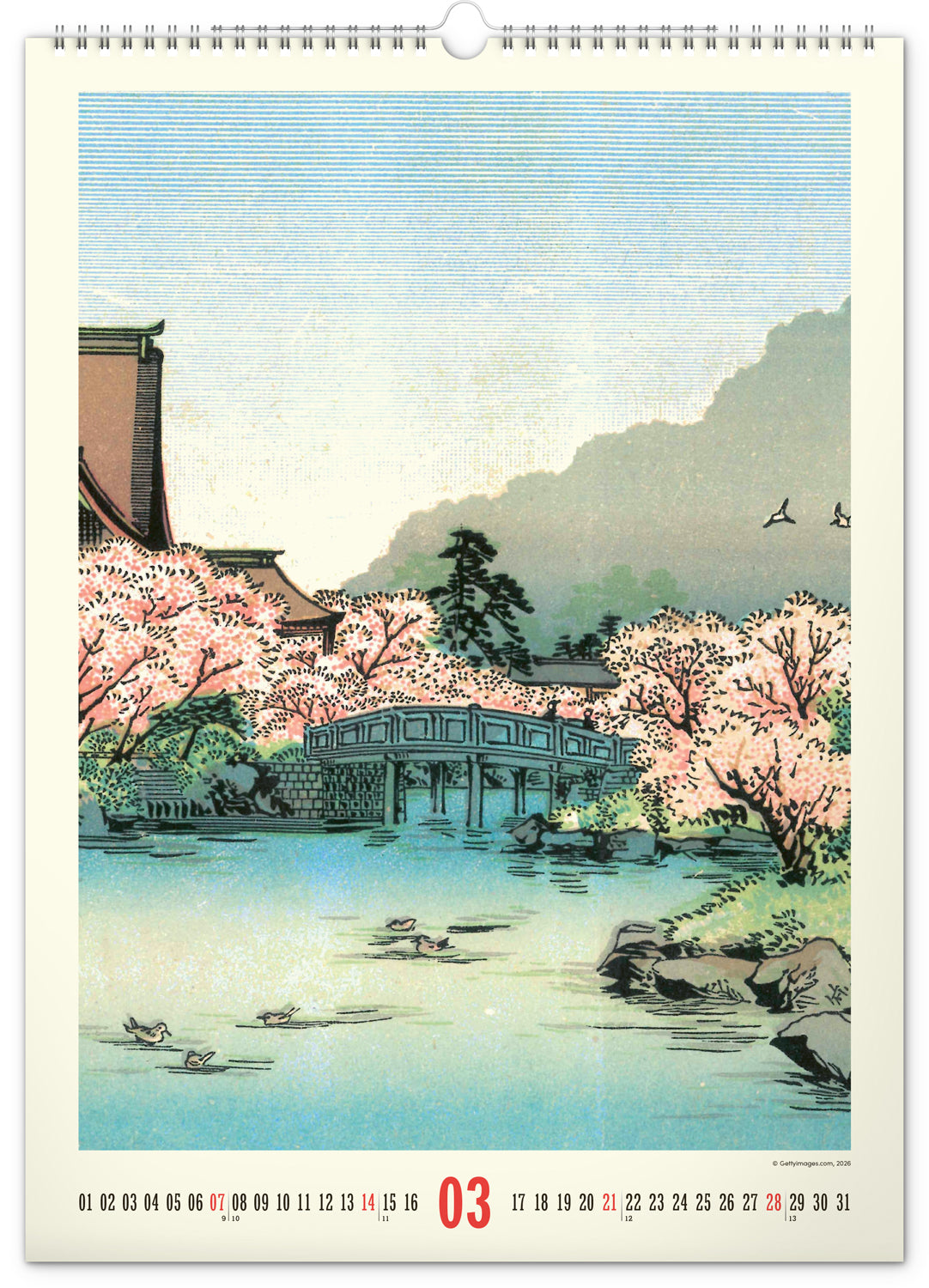 Nástěnný kalendář Vintage plakáty – japonské umění 2027, 33 x 46 cm