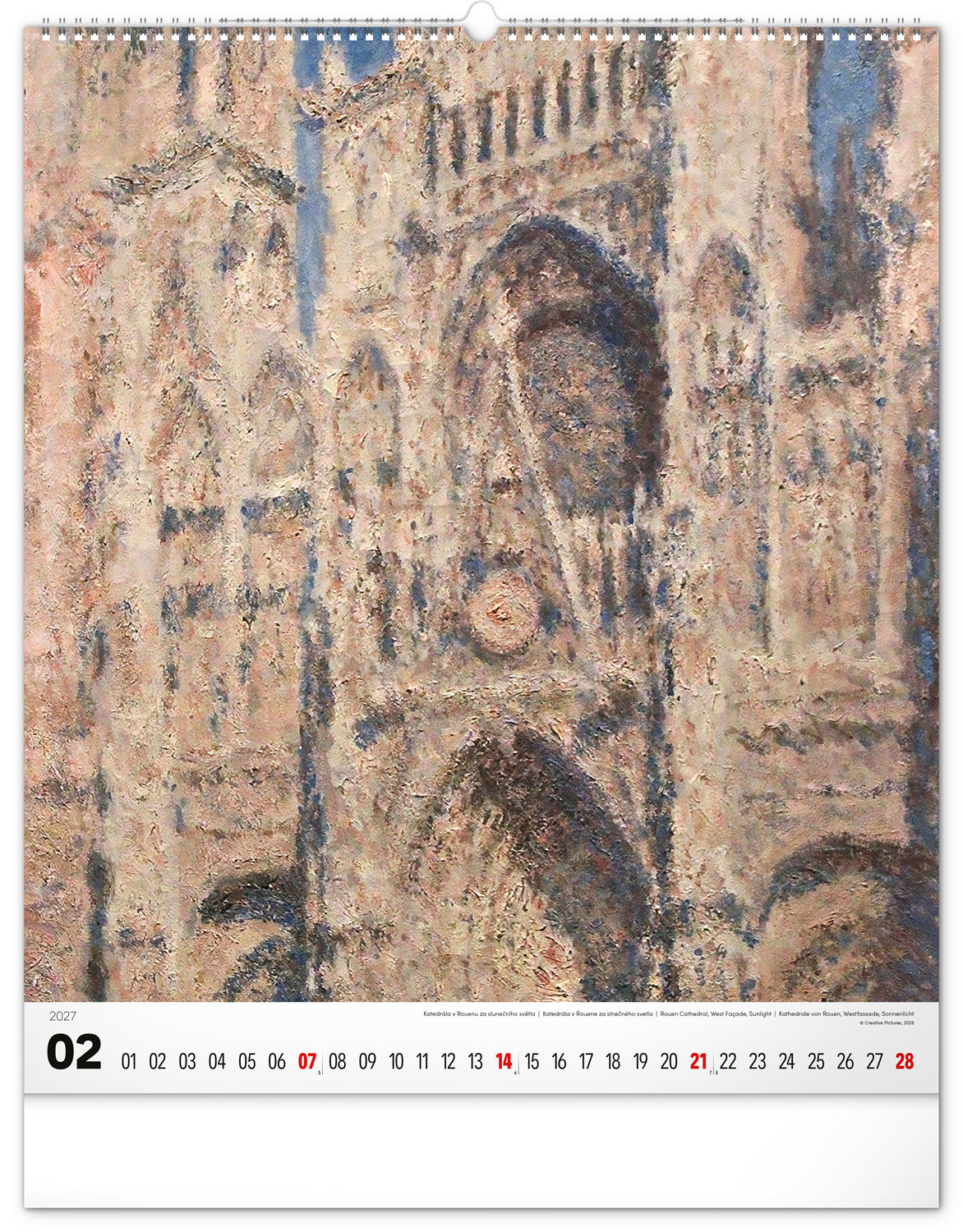 Nástěnný kalendář Claude Monet 2027, 48 x 56 cm
