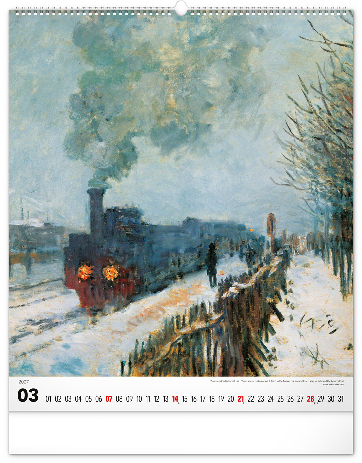 Nástěnný kalendář Claude Monet 2027, 48 x 56 cm