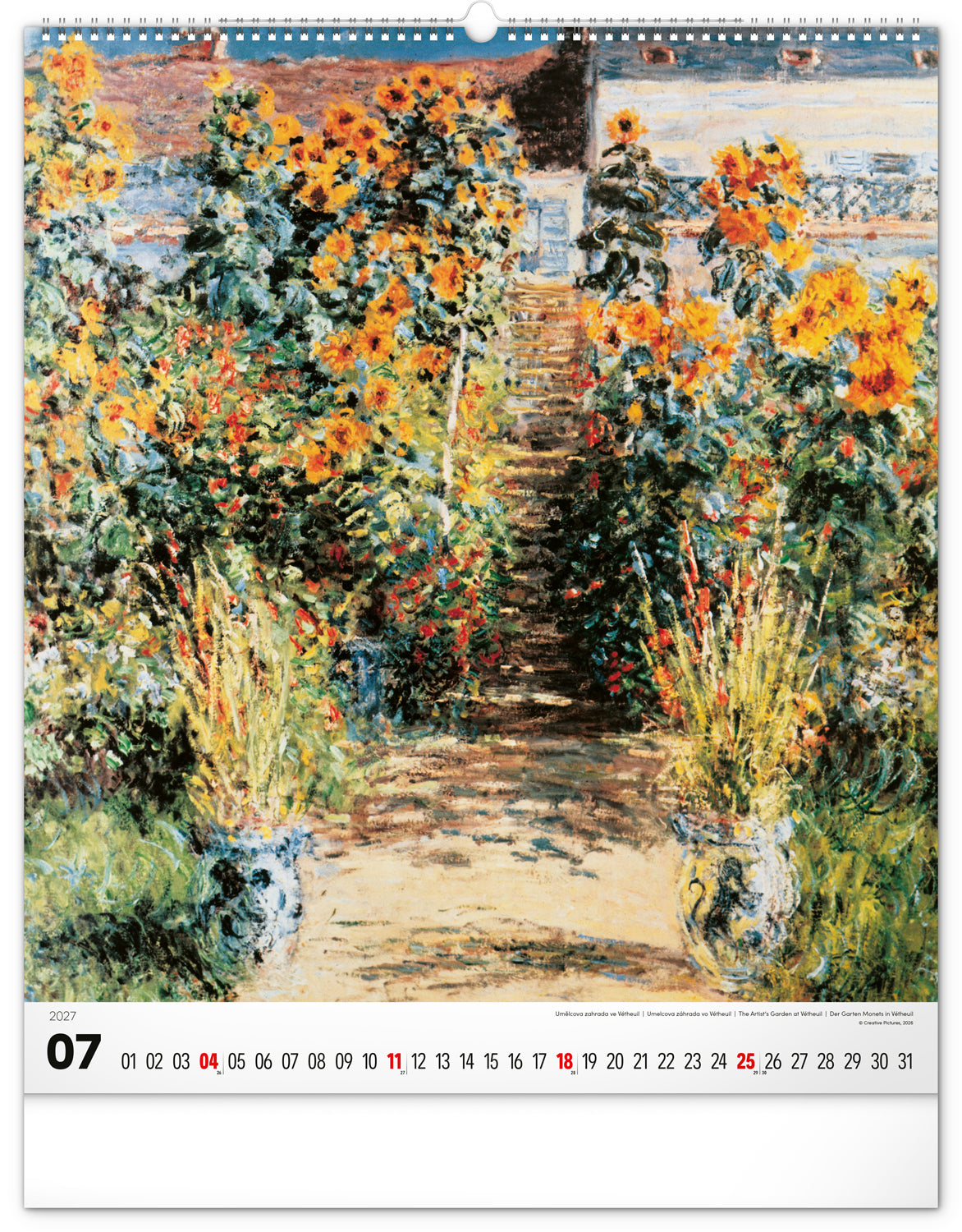 Nástěnný kalendář Claude Monet 2027, 48 x 56 cm