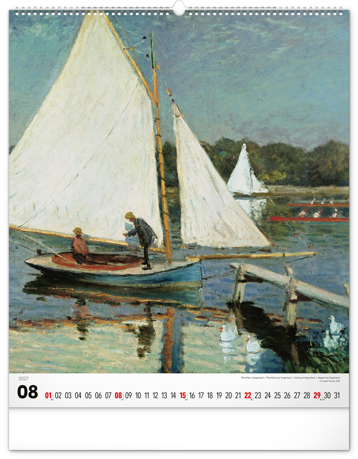 Nástěnný kalendář Claude Monet 2027, 48 x 56 cm