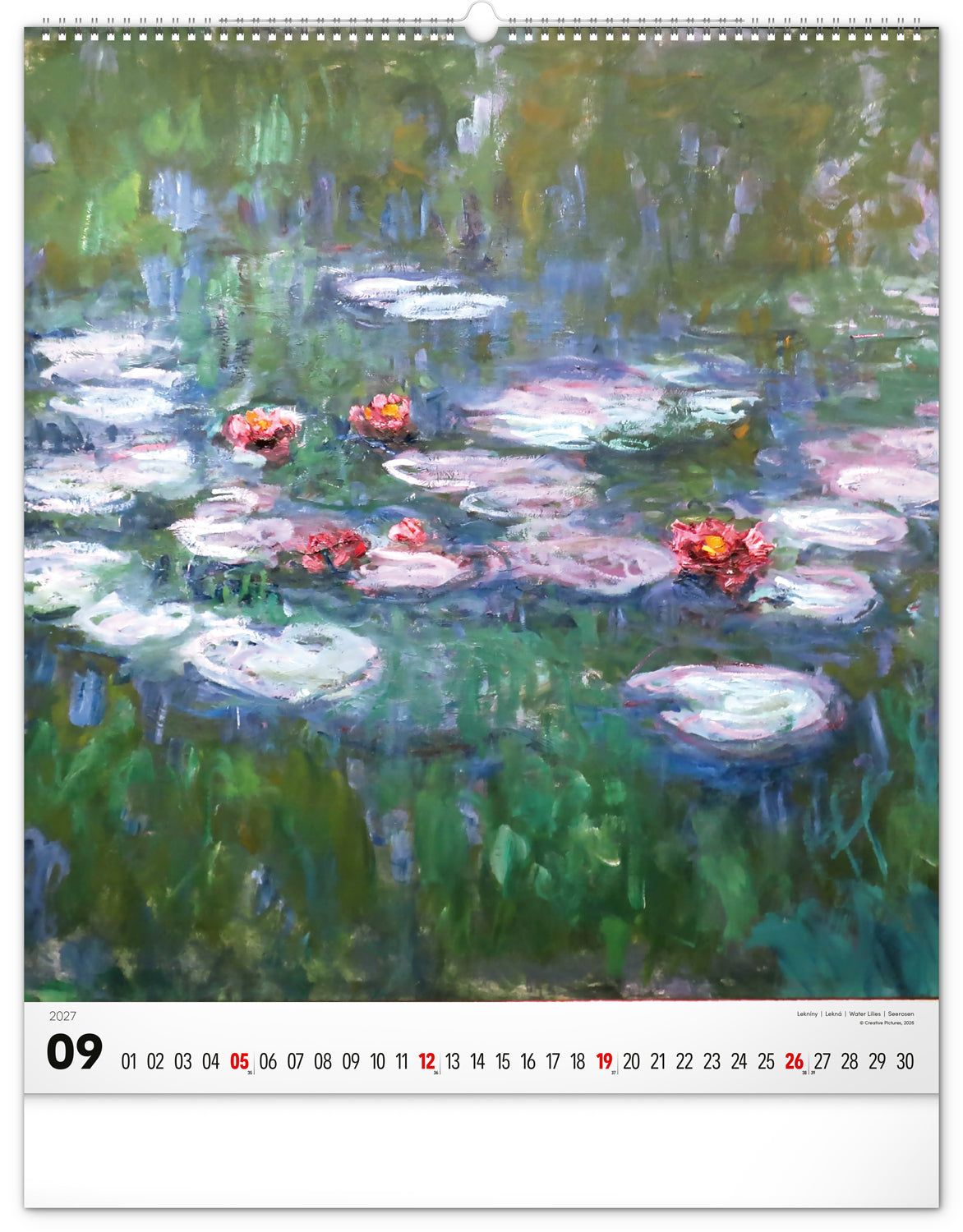 Nástěnný kalendář Claude Monet 2027, 48 x 56 cm