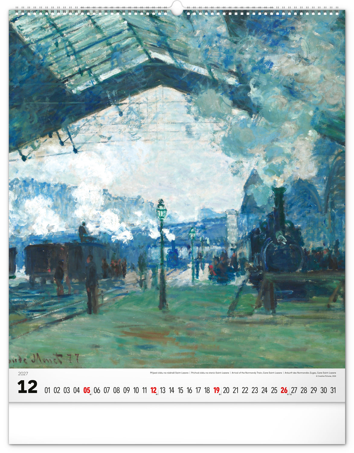 Nástěnný kalendář Claude Monet 2027, 48 x 56 cm