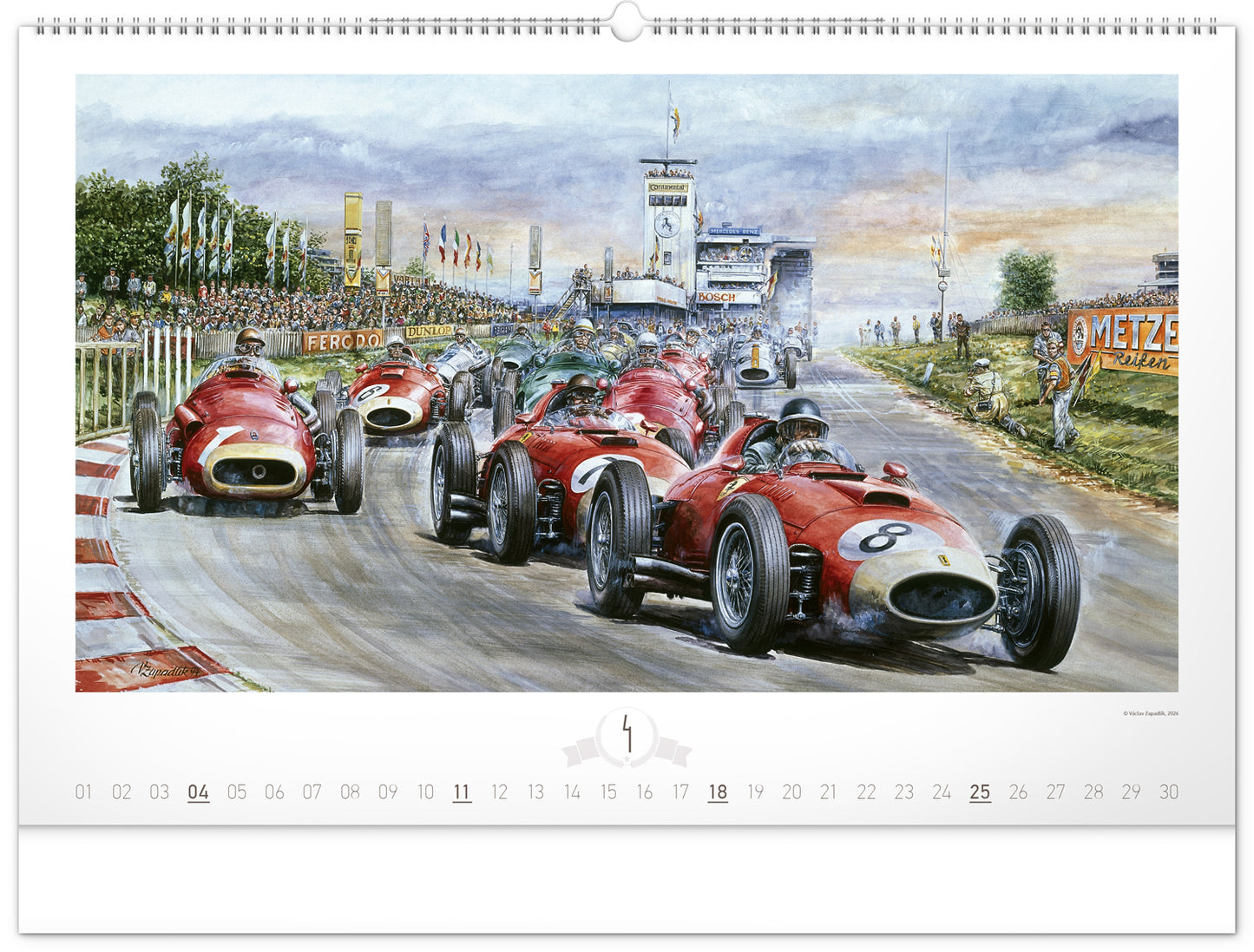 Nástěnný kalendář Oldtimers – Václav Zapadlík 2027, 64 x 42 cm