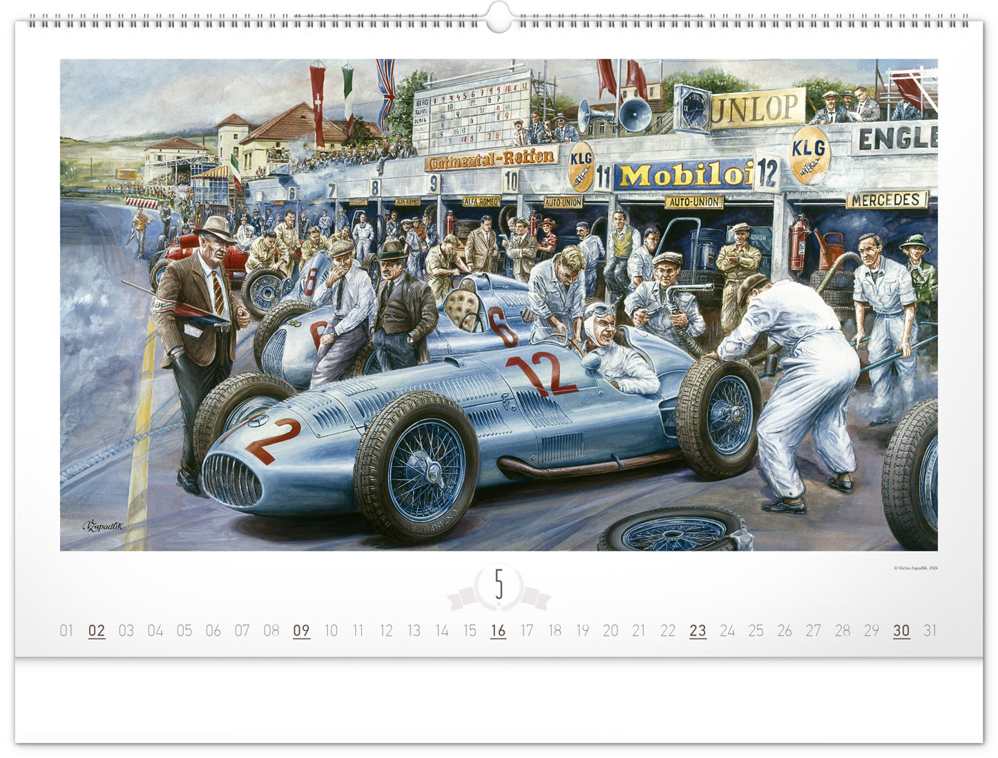 Nástěnný kalendář Oldtimers – Václav Zapadlík 2027, 64 x 42 cm