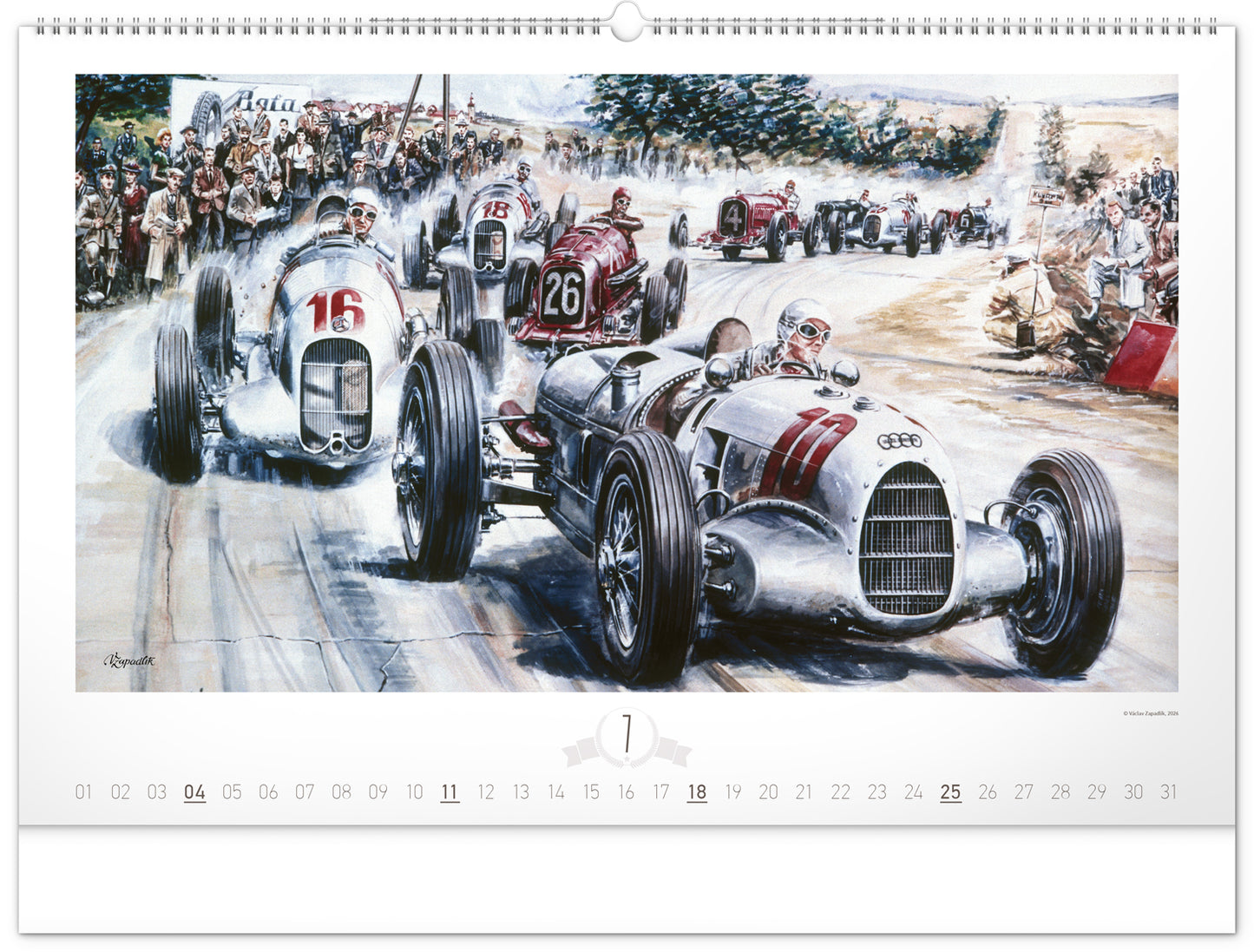 Nástěnný kalendář Oldtimers – Václav Zapadlík 2027, 64 x 42 cm