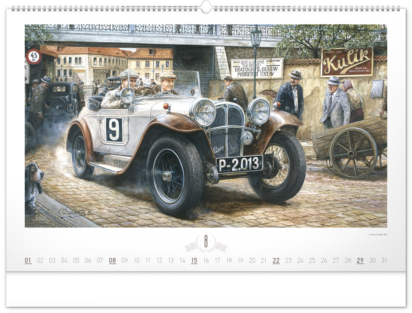 Nástěnný kalendář Oldtimers – Václav Zapadlík 2027, 64 x 42 cm