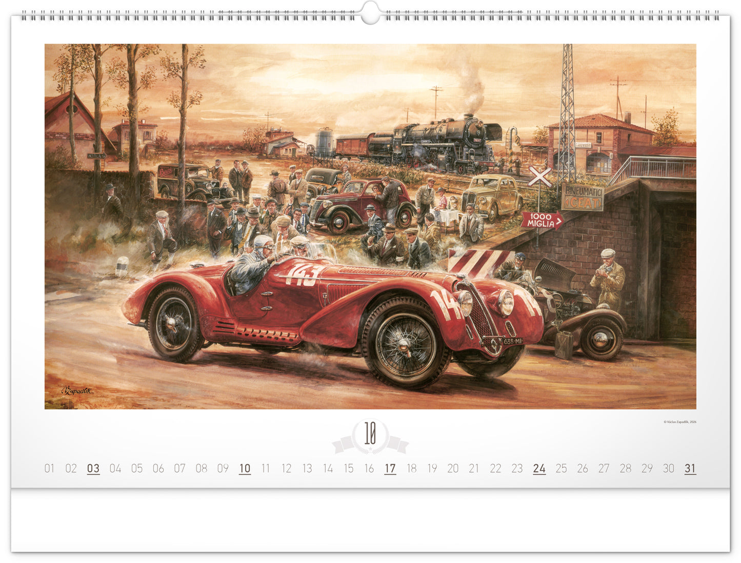 Nástěnný kalendář Oldtimers – Václav Zapadlík 2027, 64 x 42 cm