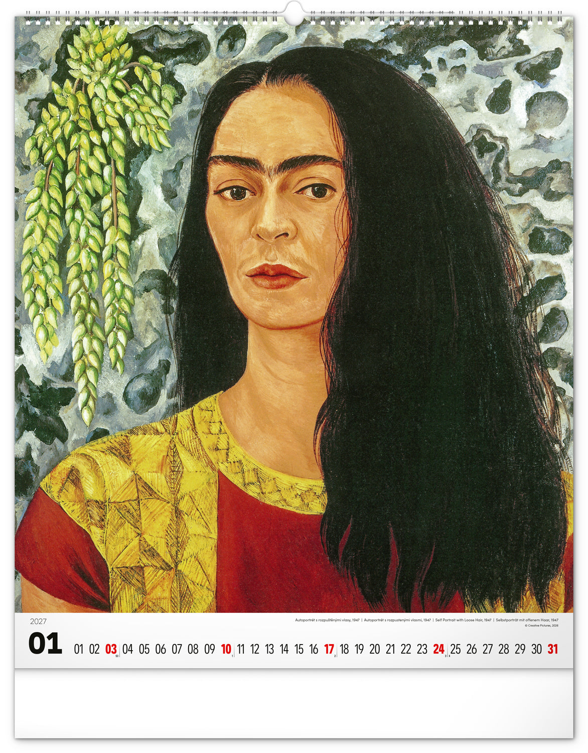 Nástěnný kalendář Frida Kahlo 2027, 48 x 56 cm