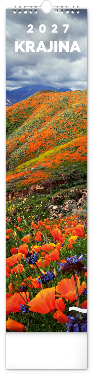 Nástěnný kalendář Krajina 2027, 12 x 48 cm