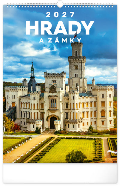 Nástěnný kalendář Hrady a zámky 2027, 33 x 46 cm