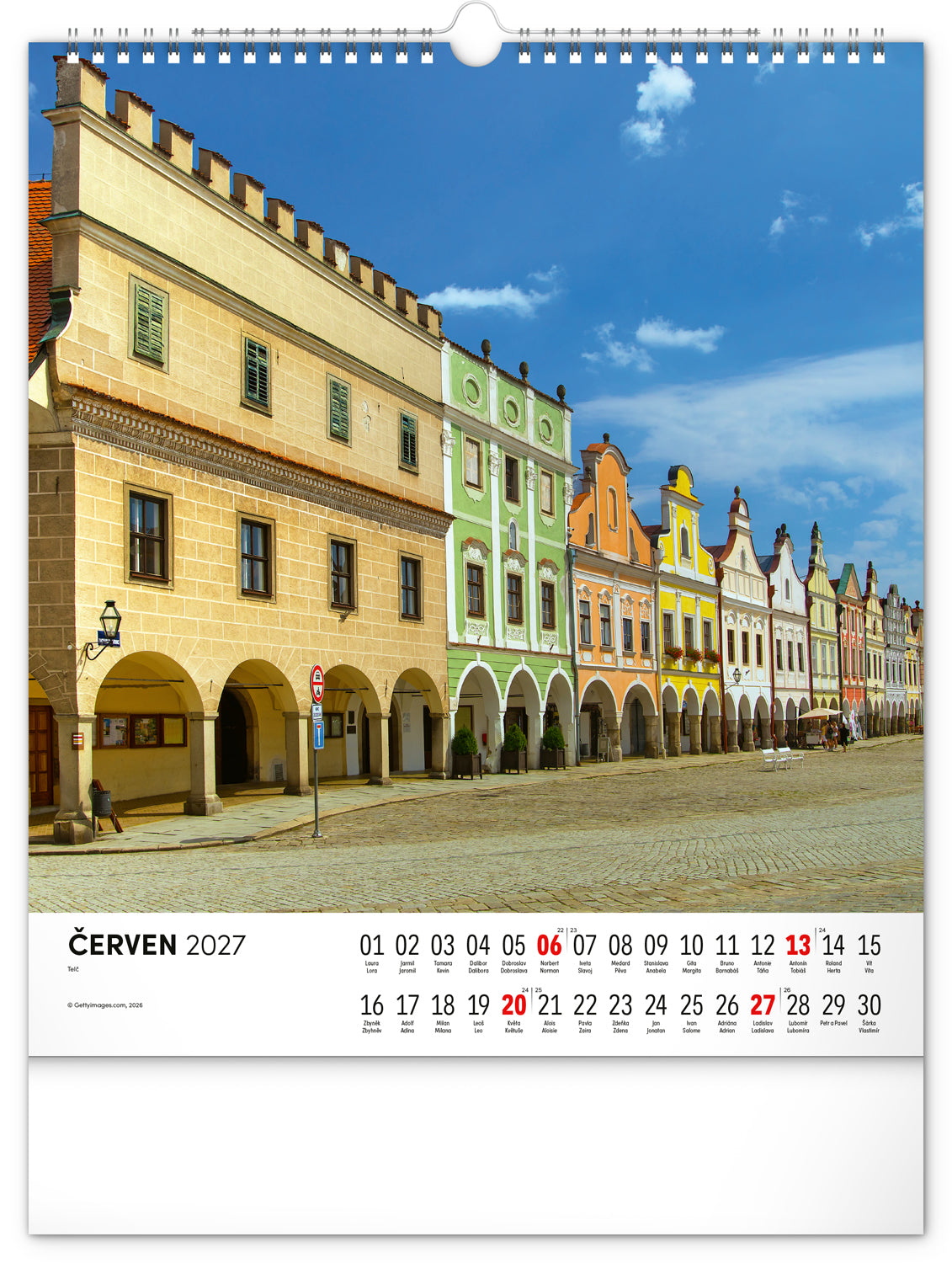 Nástěnný kalendář Česká republika 2027, 30 x 34 cm