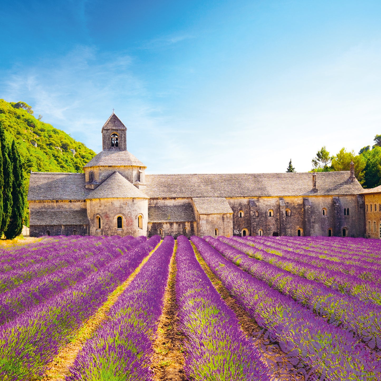 Poznámkový kalendář Provence 2025, voňavý, 30 × 30 cm