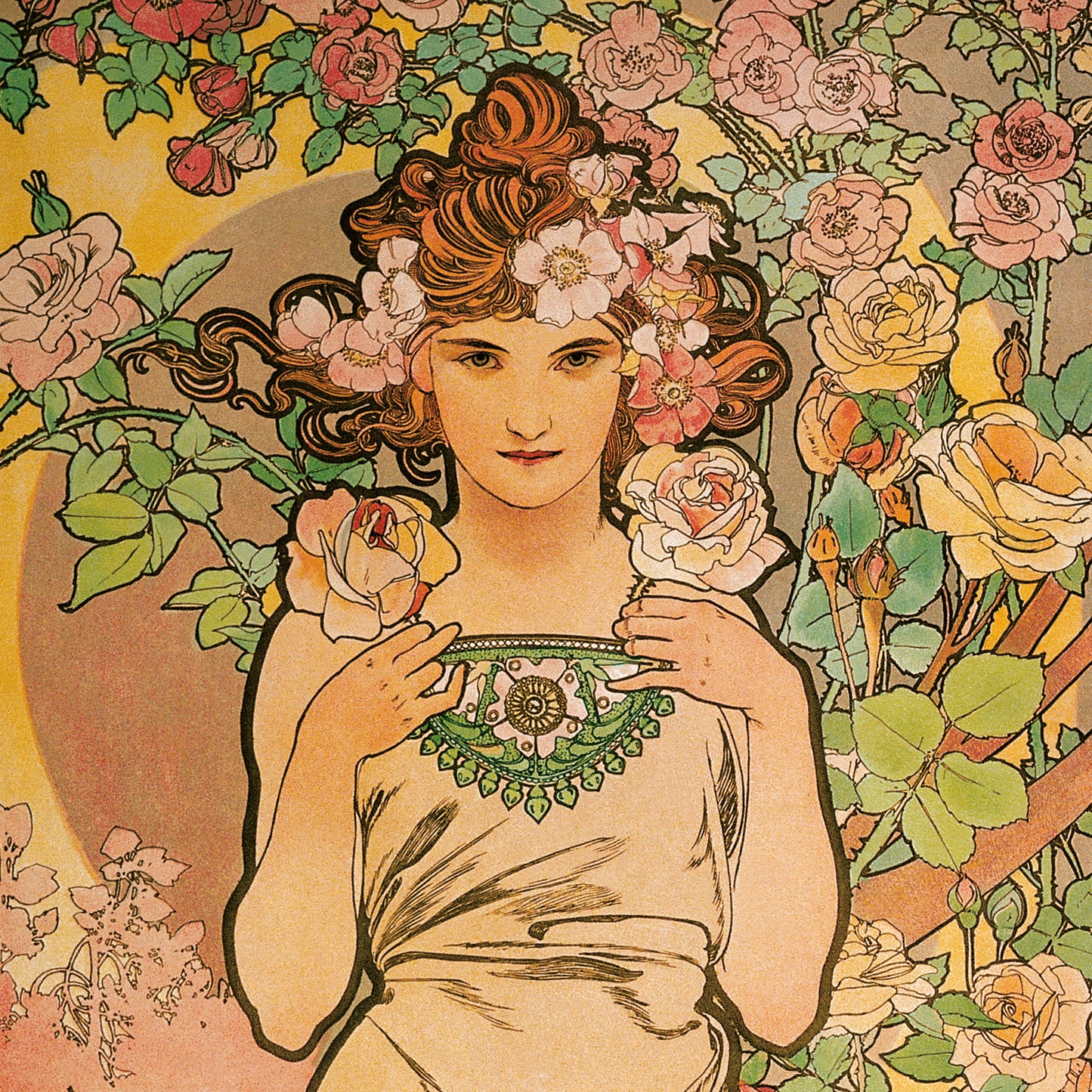 Poznámkový kalendář Alfons Mucha 2026, 30 x 30 cm