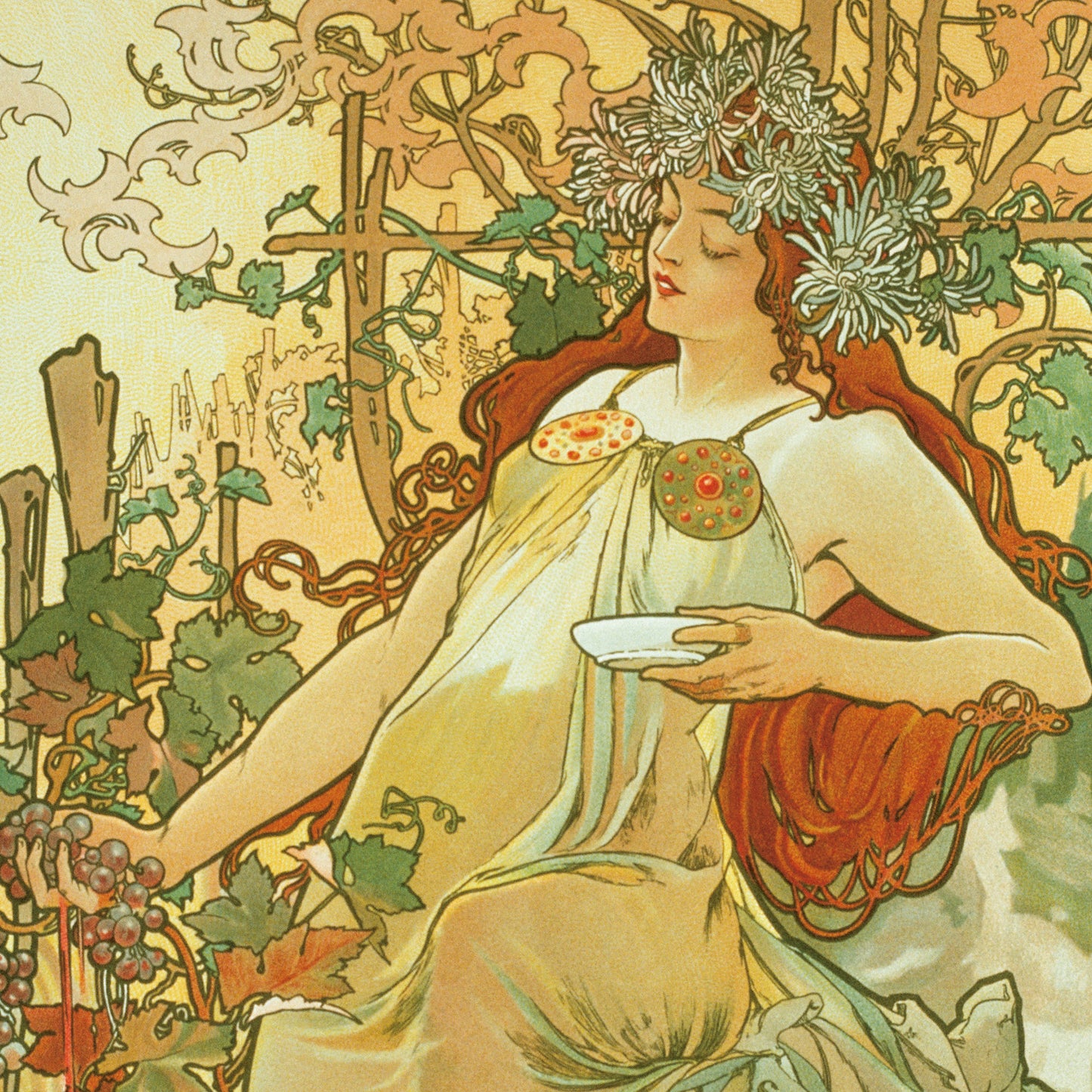 Poznámkový kalendář Alfons Mucha 2026, 30 x 30 cm