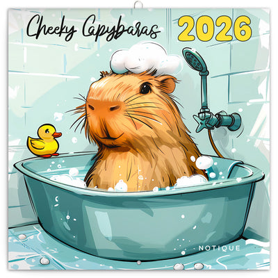 Poznámkový kalendář Rozverné kapybary 2026, 30 x 30 cm
