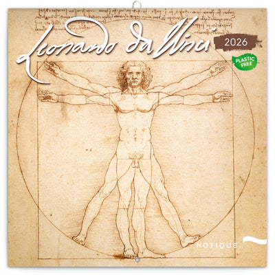 Poznámkový kalendář Leonardo da Vinci 2026, 30 x 30 cm
