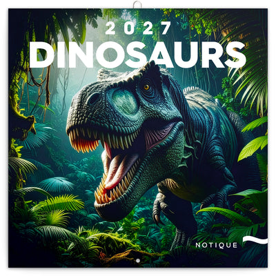 Poznámkový kalendář Dinosauři 2027, 30 x 30 cm