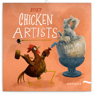 Poznámkový kalendář Chicken Artists 2027, 30 x 30 cm