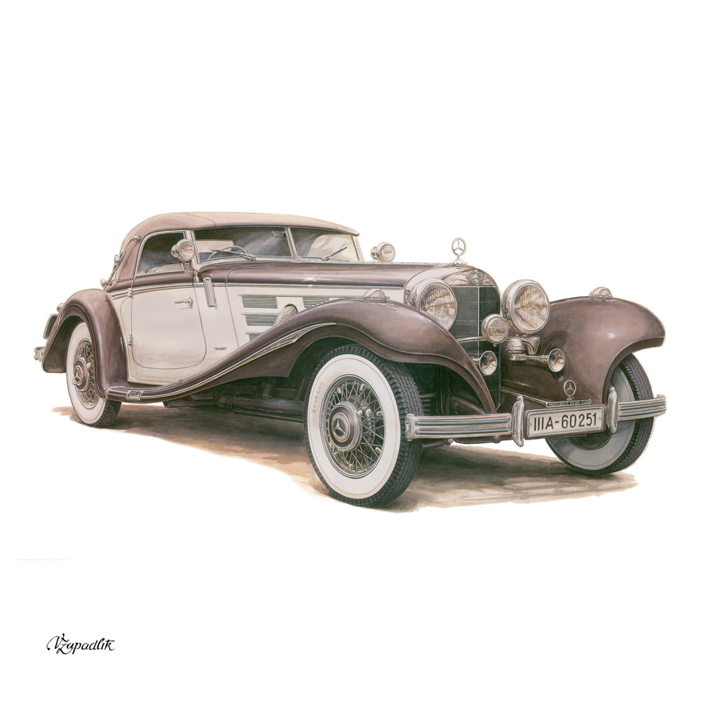 Poznámkový kalendář Classic Cars – Václav Zapadlík 2027, PLASTIC FREE, 30 x 30 cm